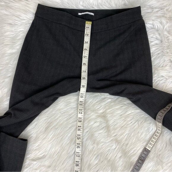 T Tahari Womens Size 2 Charcoal Gray Crosshatch Dress Pants Straight Leg Stretch - Picture 13 of 14